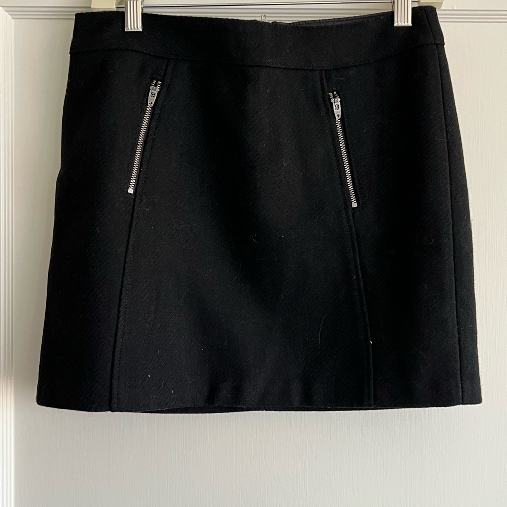 Gap wool mini skirt with silver zippers